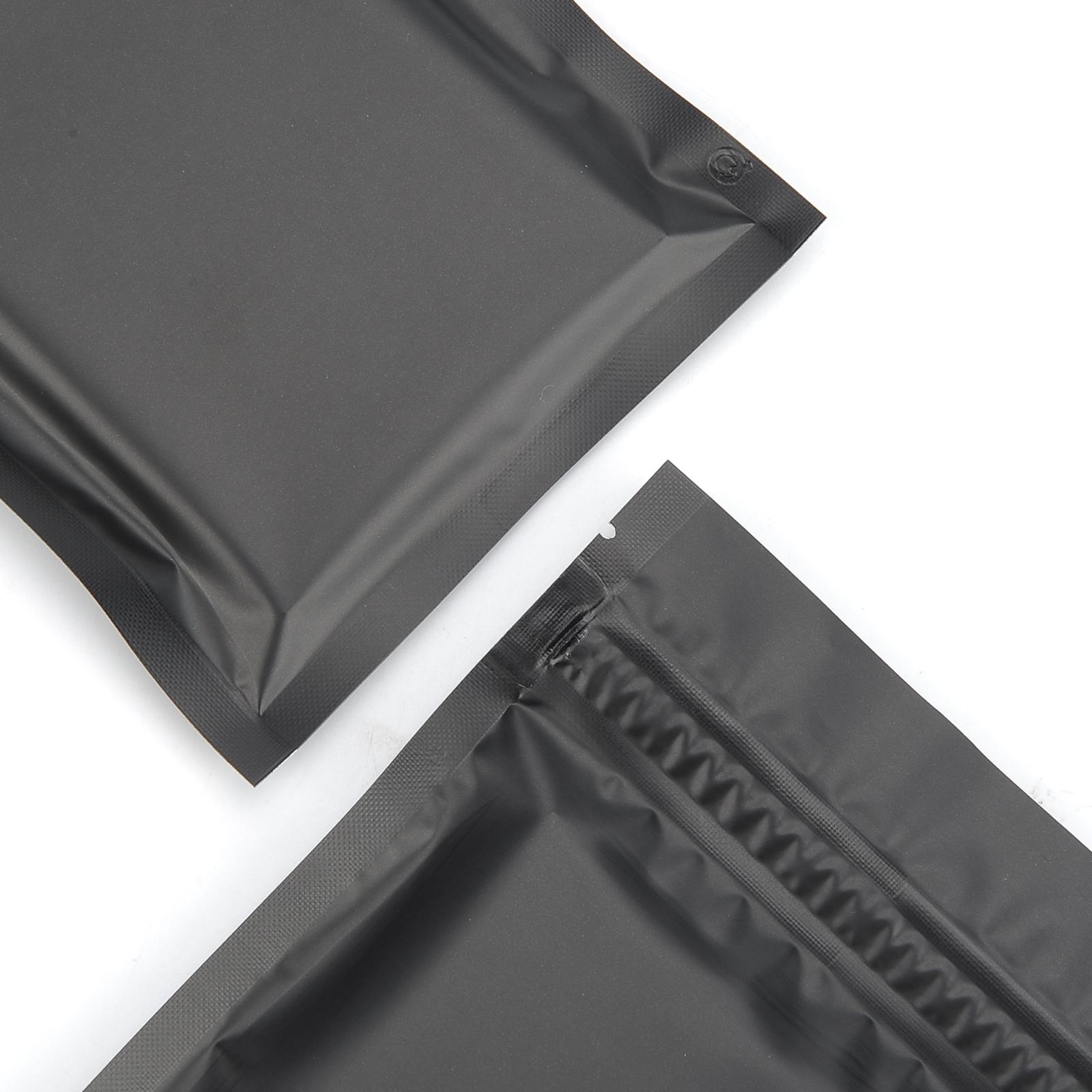 100 Double Zipper Smell Proof Black Mylar Foil Flat Bags for Food Storage Pouch
