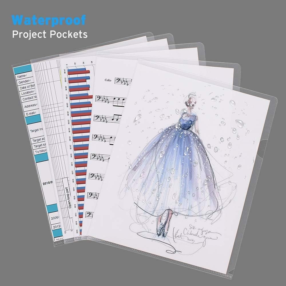 25 Pack Clear Plastic Document Folders for Reports and Projects