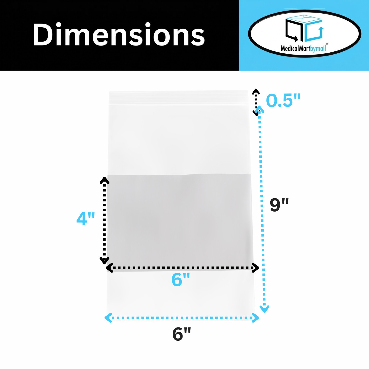 2 Mil 6″x 9″ Reclosable Bag Writeable White Block Water-Resistant 4000 Pcs