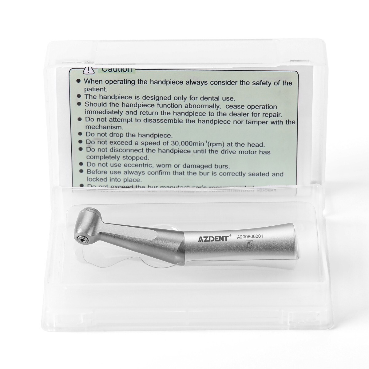 AZDENT Dental Low Speed Contra Angle Handpiece Push Button Fit FG 1.6mm Burs