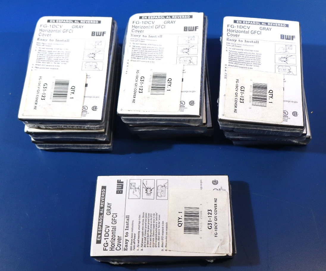 FG-1DCV Horizontal, GFCI Cover Grey Lot of 10