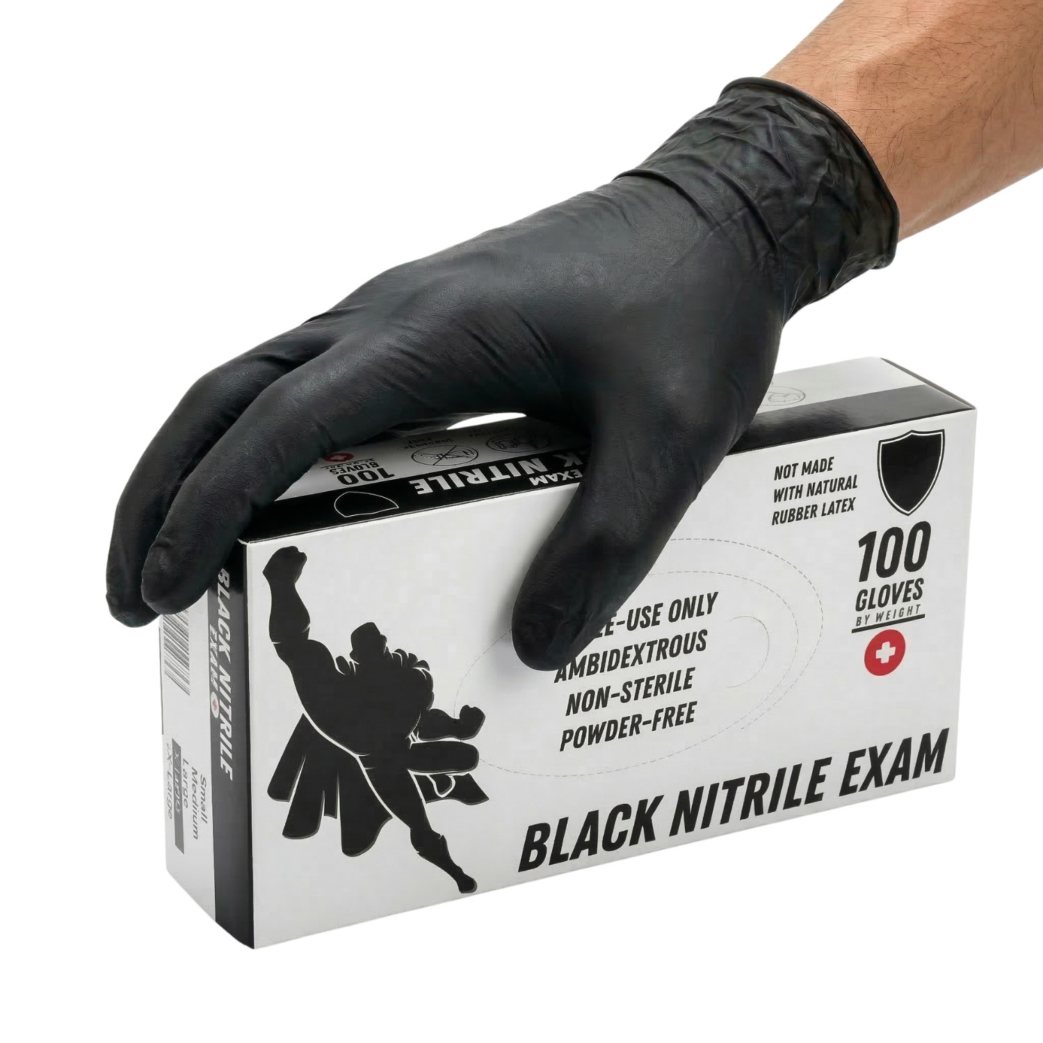1000 Pieces Black Nitrile Exam Powder-Free Disposable Gloves Medium 6 MIL
