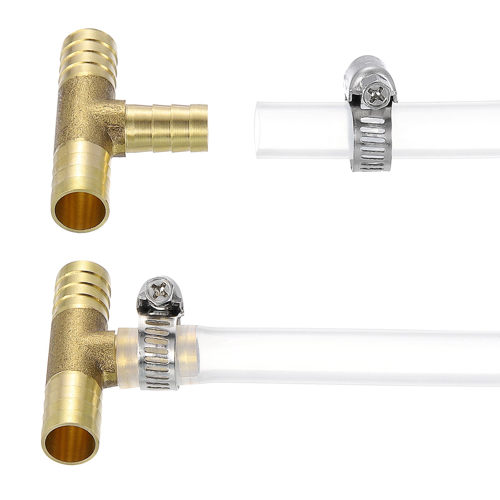 5pcs Brass Hose Barb Fittings 3-Way Tee 5/8″ x 5/8″ x 5/8″ Barbed
