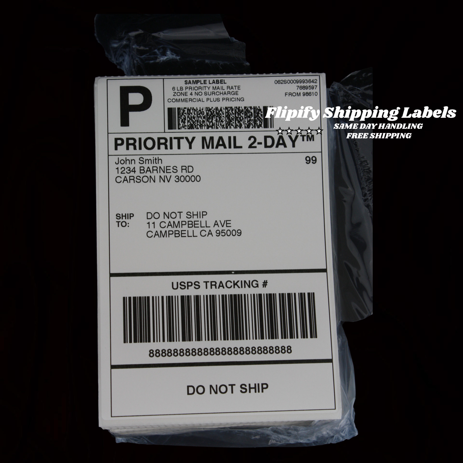 4000 4×6 Fanfold Direct Thermal Shipping Labels for Zebra & Rollo Printers