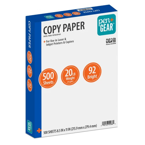 Pen+Gear Standard Copy Paper 500 Sheets White Multipurpose Printer Paper 8.5×11