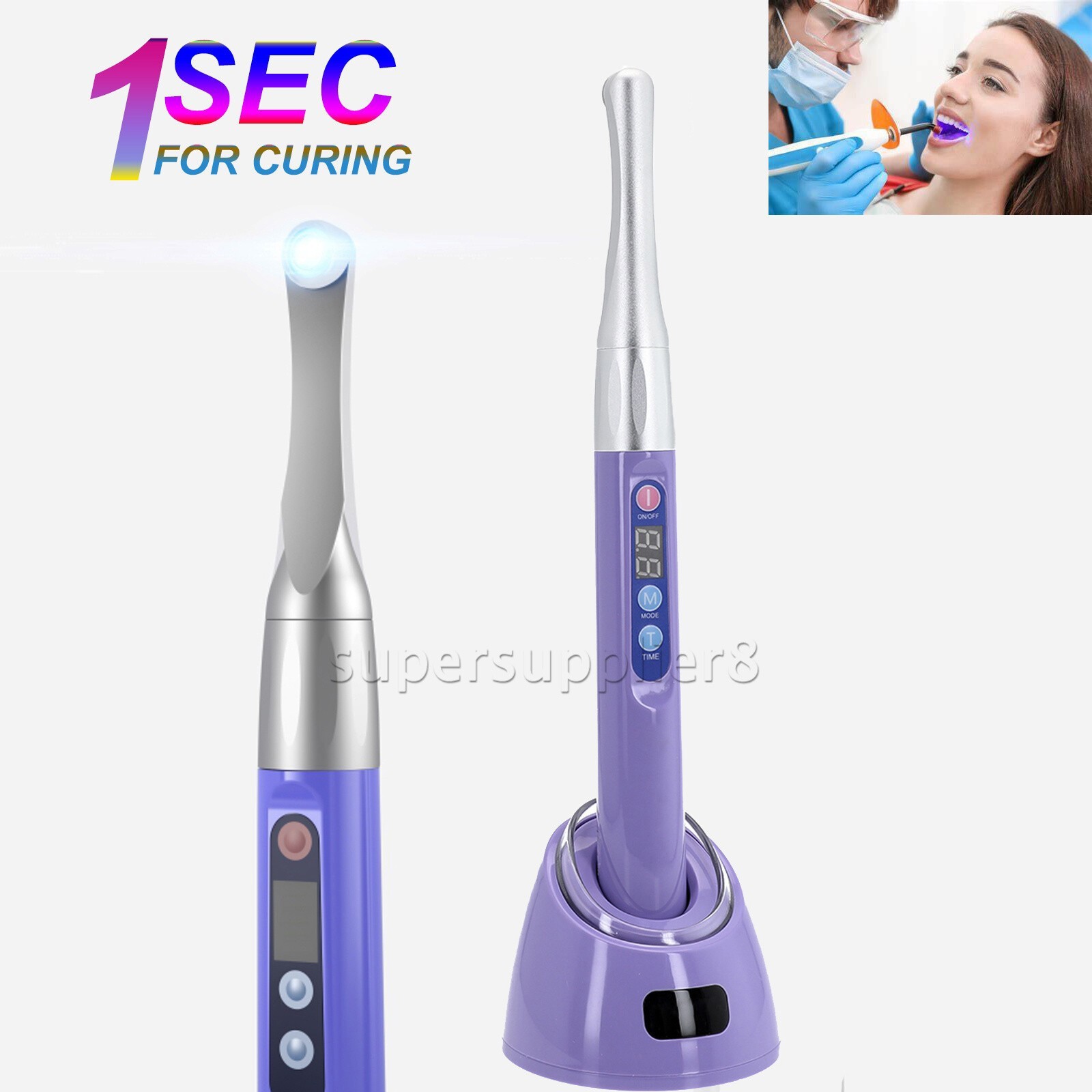 Dental Wireless iLED Curing Light 1 Sec Lamp 2300mw/cm2 I LED Style