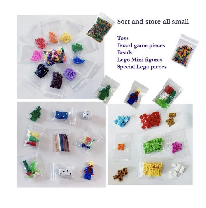 10 Pack. 1.5 X 2 Zip Lock Poly Resealable Clear Plastic Bags. Small/Mini.