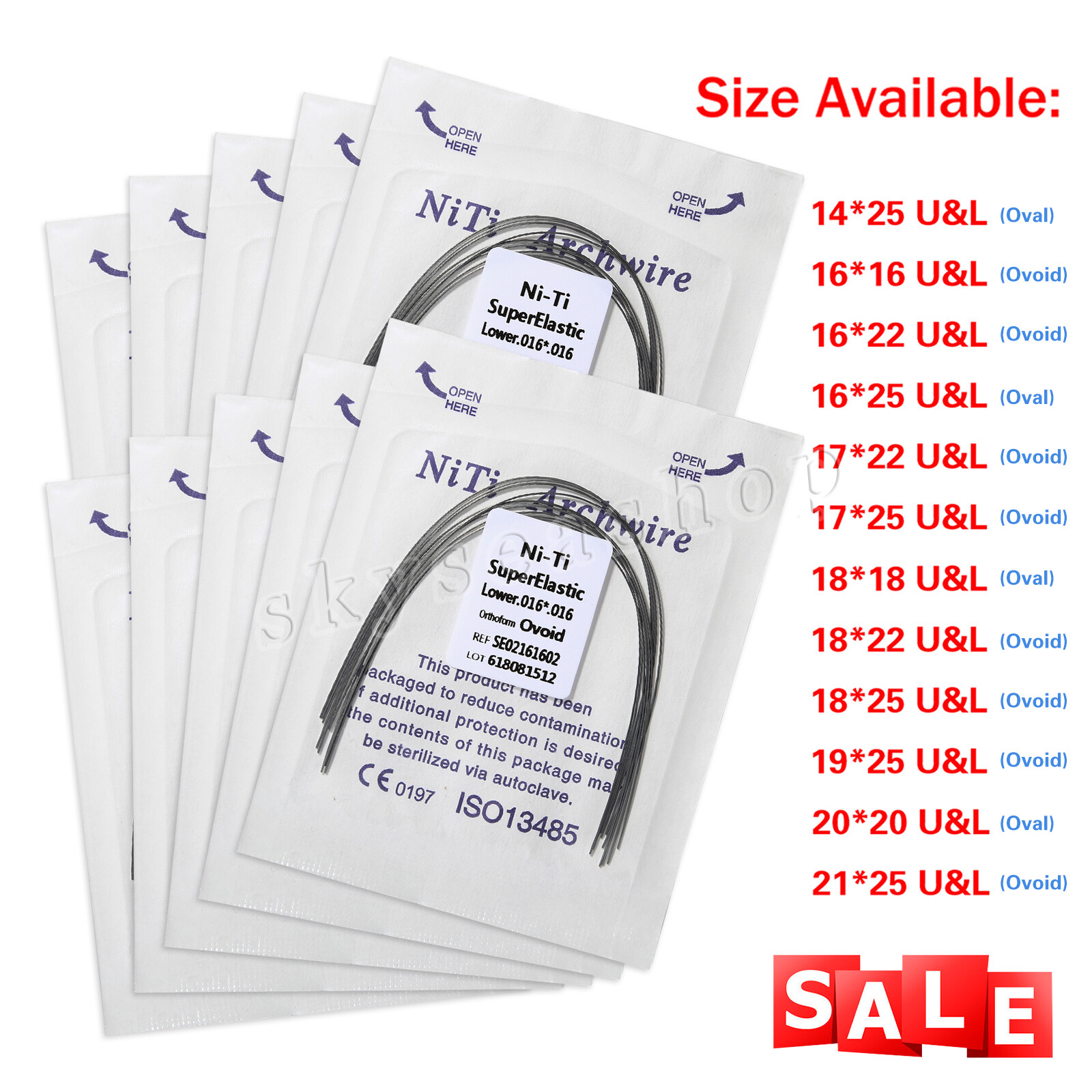 100pcs=10 Packs Dental Orthodontic Niti Rectangular Arch Wire Super Elastic SALE