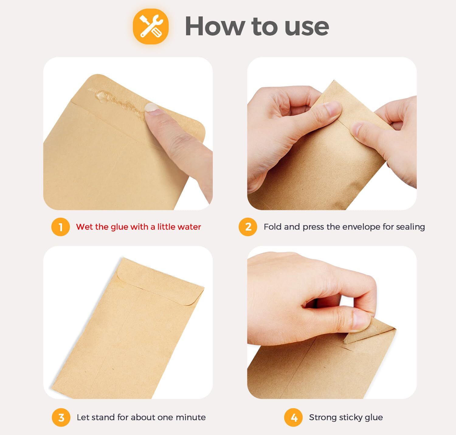 100 PACK Brown Cash Envelopes 3 1/2 x 6 1/2 for Budgeting, Small Kraft Money
