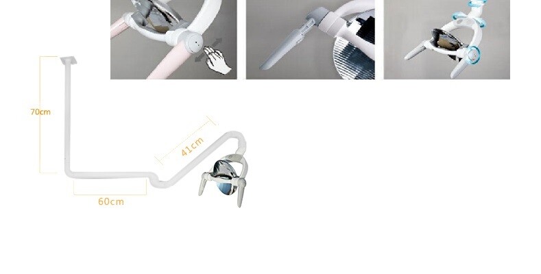 Ceiling-Mounted Oral Light Dental Operating Lamp 6 LED Lens Light With Arm JH-01