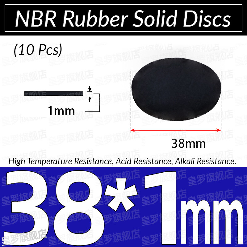NBR Rubber Solid Discs Flat Round Pad Sealing Non-Slip Cushioning 1mm-10mm Thick