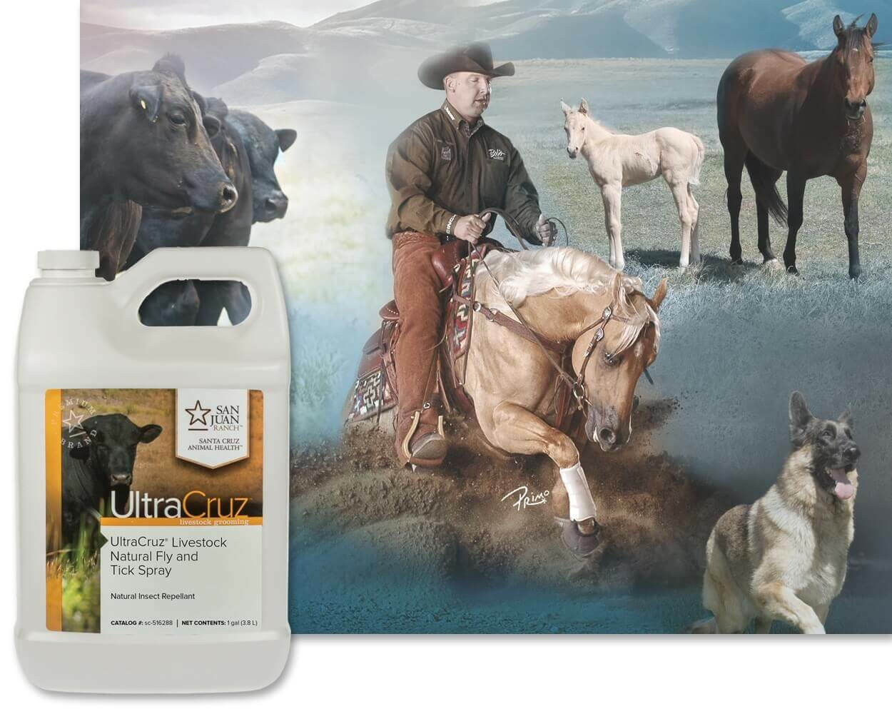 UltraCruz Livestock Natural Fly spray, 4 x 1 gallon
