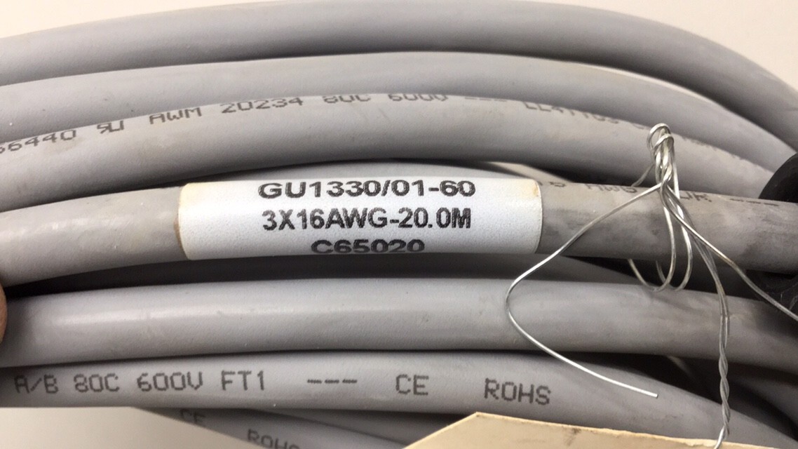 Grob 1297211 Cable Assembly 230005731/10 ANF18/MP-102 GU1330/01-60-3X16AWG-20.0M