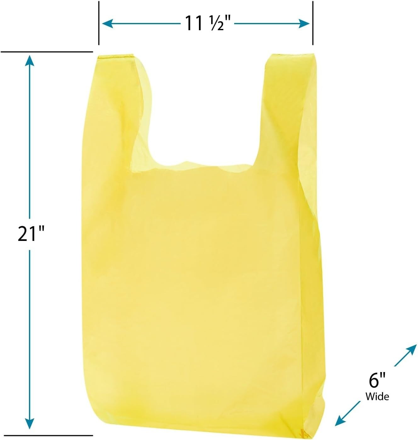 Yellow Plastic Shopping Bags 1000 Grocery Supermarket Merchandise 11″ x 6″ x 21″