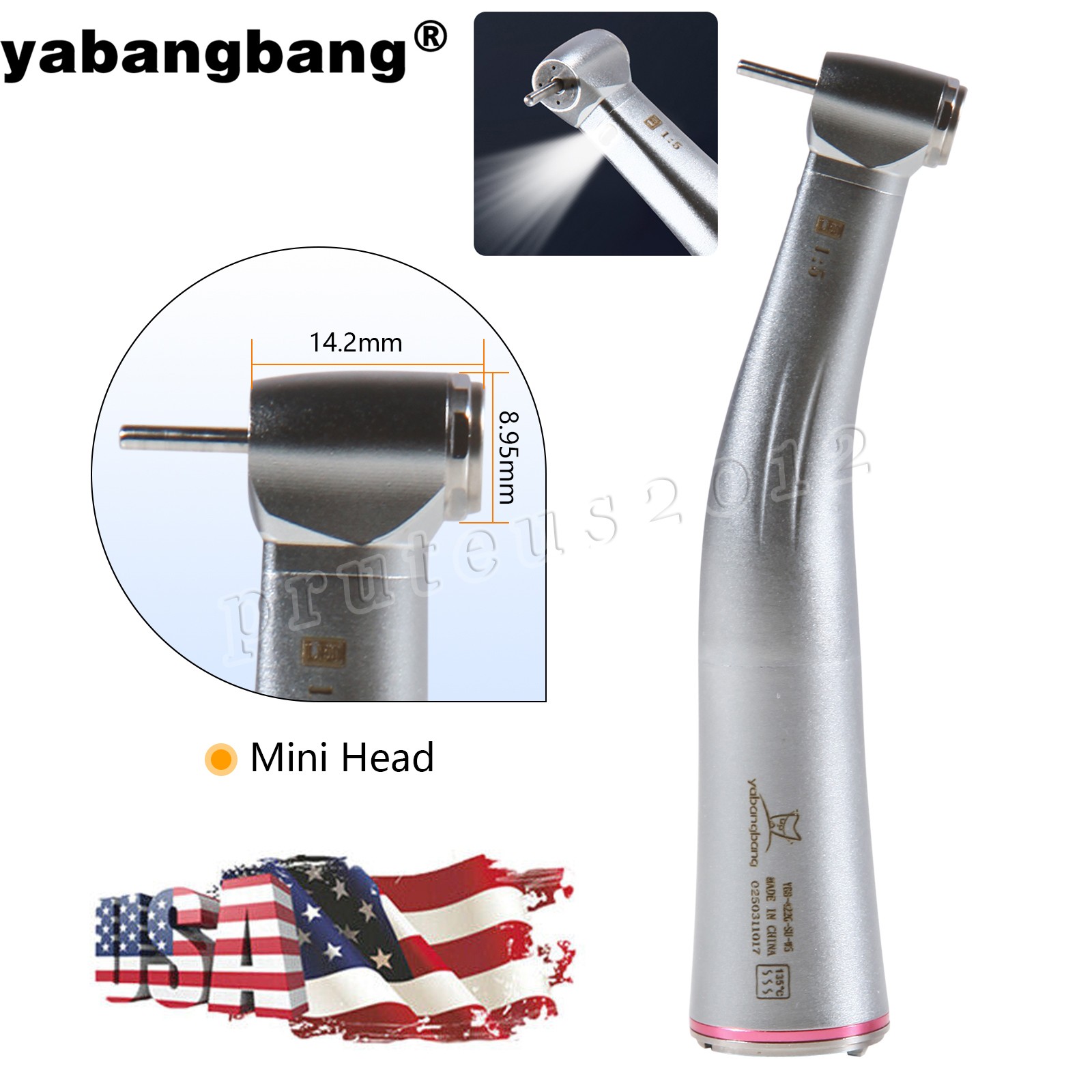 Dental Electric Highspeed Handpiece 1:5 Fiber Optic Contra Angle E-Type