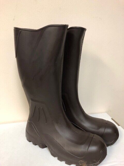 BROWN WATERPROOF PROTECTIVE RAIN WORK BOOTS Hunting Fishing Farming Garden Mud