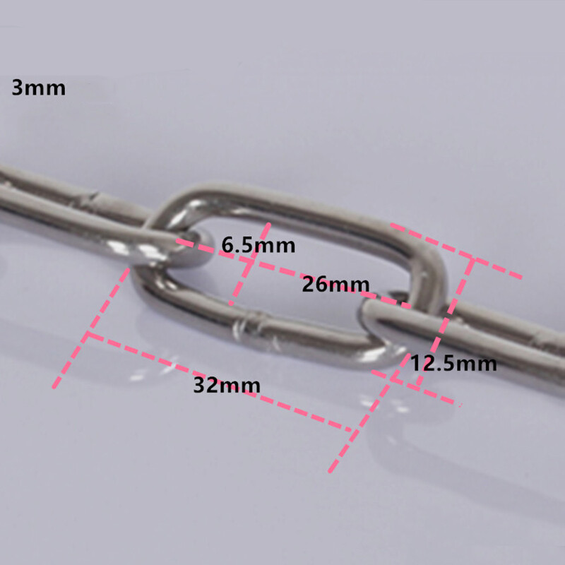 304 Stainless Steel Chain, Long And Short Ring, Safe Load-bearing 0.08kg-1.2kg