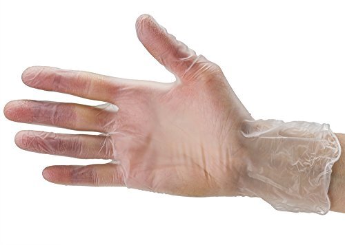Disposable Plastic Vinyl Clear Gloves Non Sterile Powder Free Latex Free,100Pack