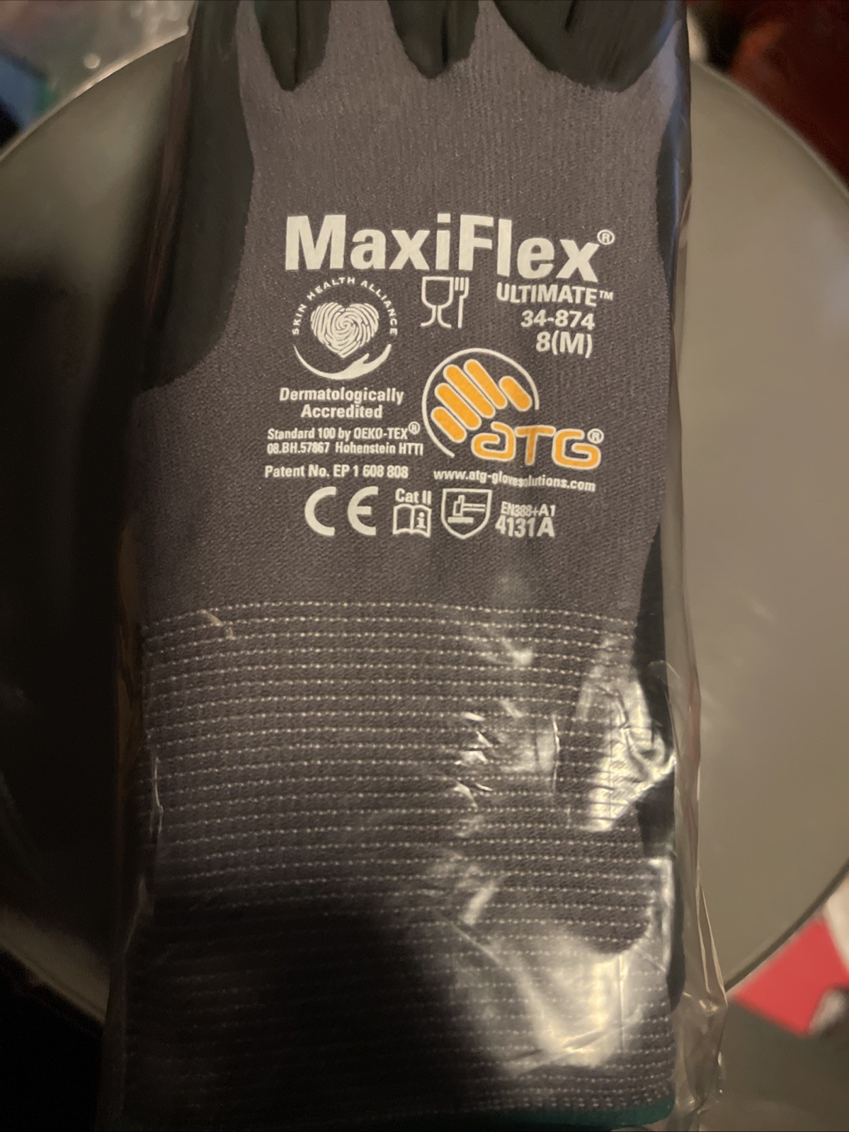 12Pairs – MaxiFlex 34-874 Ultimate Nitrile Micro-Foam Gloves Size: Medium 8
