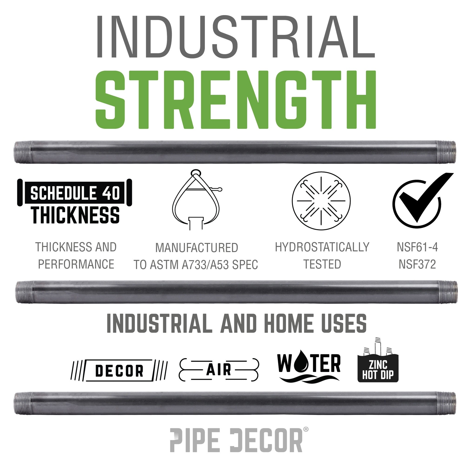 1 in. x 60 in. Galvanized Steel Pipe