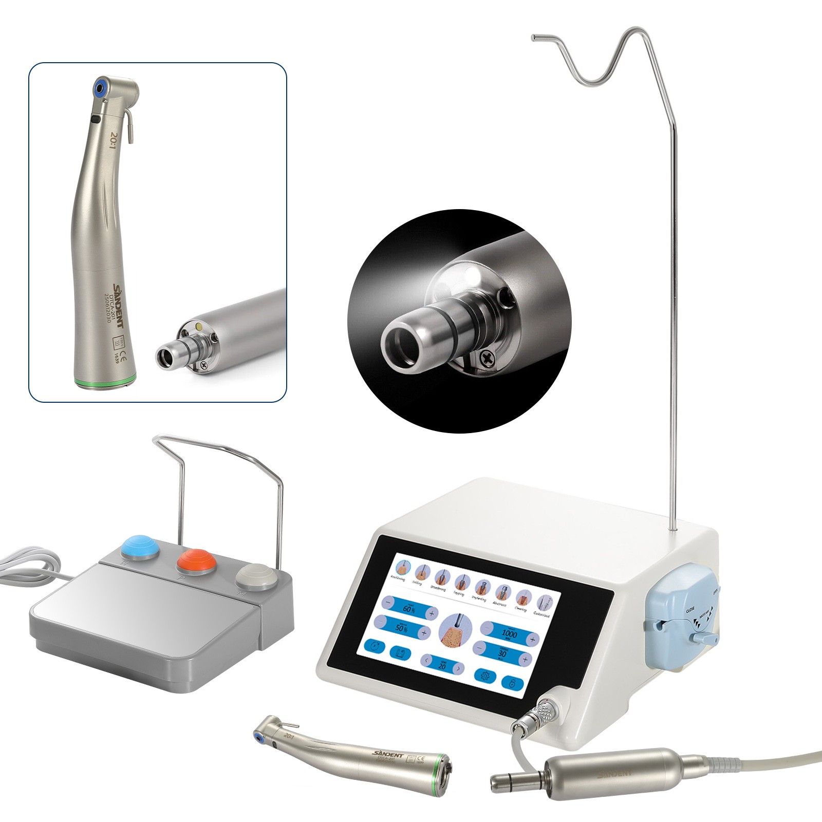 ST Dental Implant Motor Surgical System Brushless Motor 20:1 LED Contra Angle us