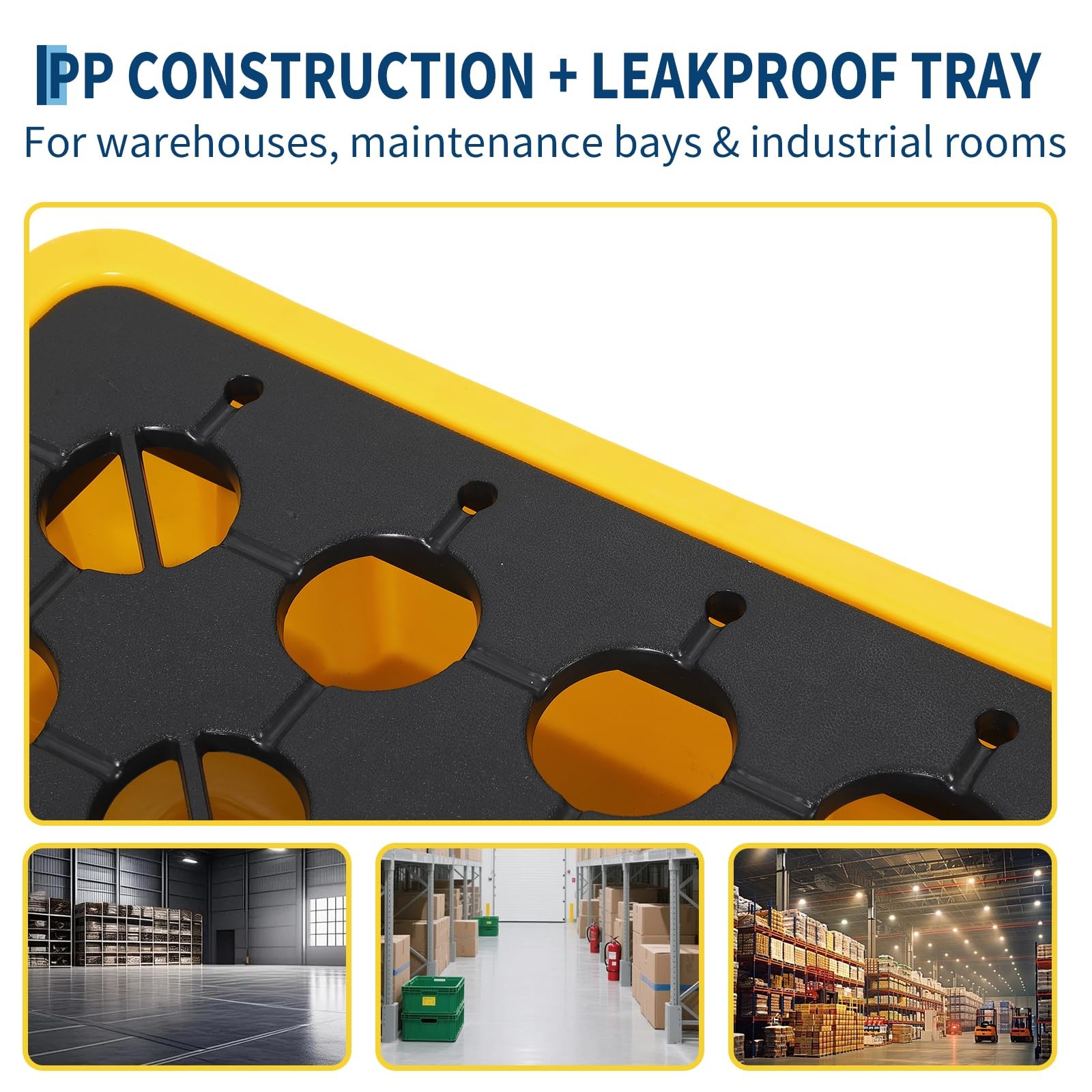 Heavy Duty Spill Containment Pallet 2-Pack Leakproof Detachable Tray Drum Yellow