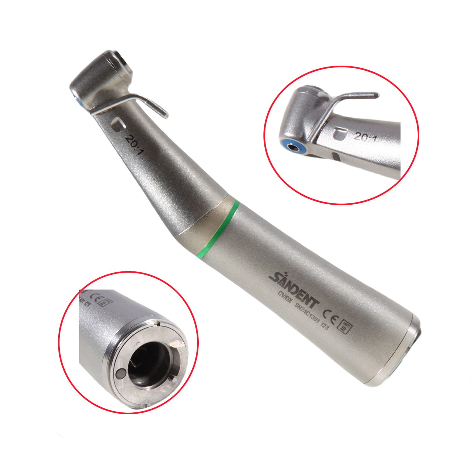 Dental Hygiene Prophy Handpiece Air Motor 4Holes 4:1 Nose Cone 360° Swivel USA