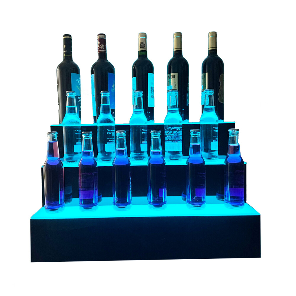 31″MultiColor LED Lighted Liquor Bottle Display 3 Tier for Home Commercial Bar