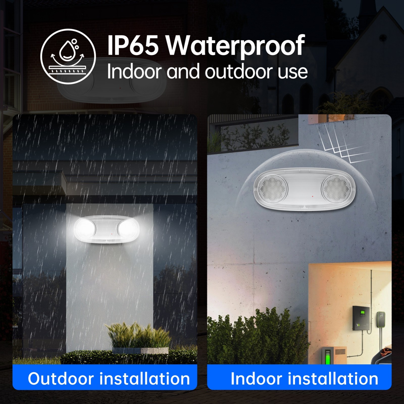 UL Listed-1 Pack outdoor emergency lights with wet location exit Light for Home