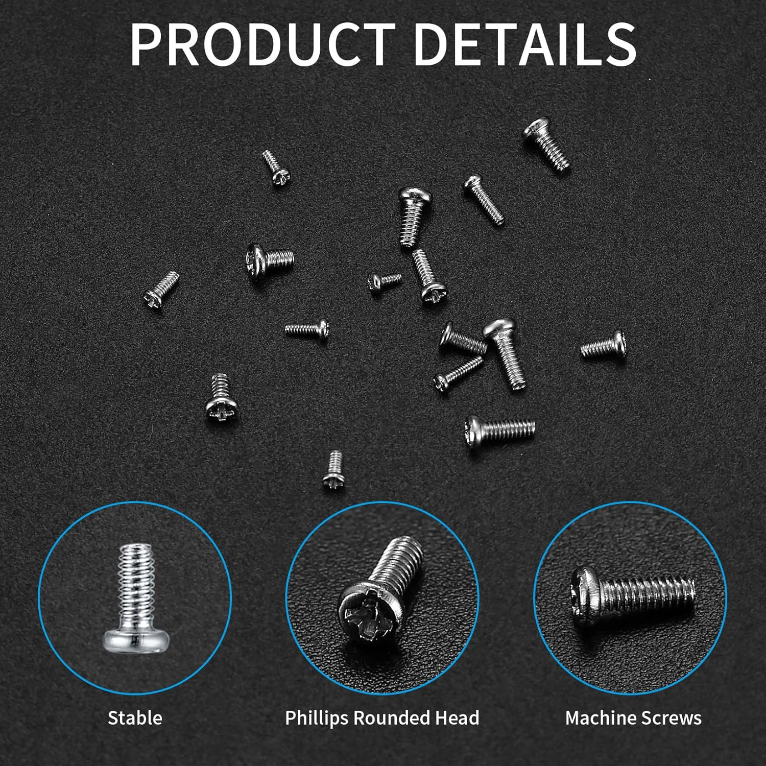 800 Pcs Tiny Screws for Electronics Micro Small Mini Phillips Pan Head Machine