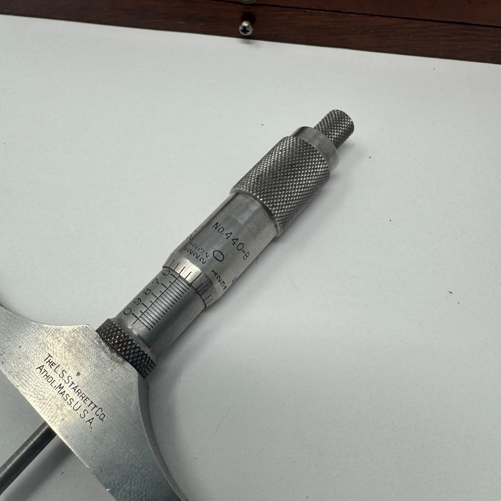 Starrett No. 449 B 4″ Micrometer Depth Gauge 0-3″ Woodworking Machinist Tool