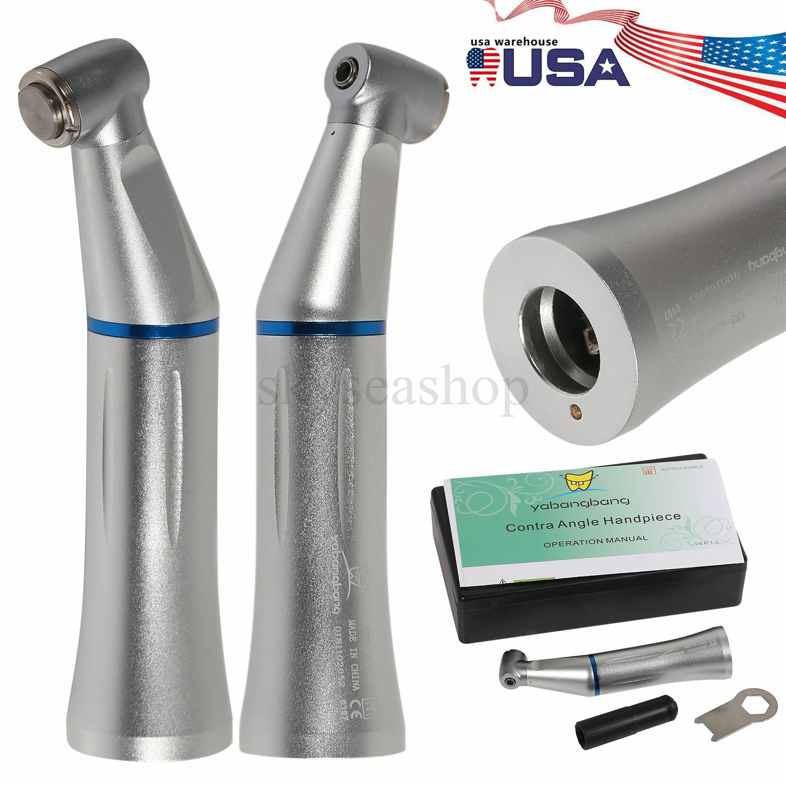 USA Internal Water Spray Dental Low Speed 1:1 Contra Angle Handpiece fits NSK