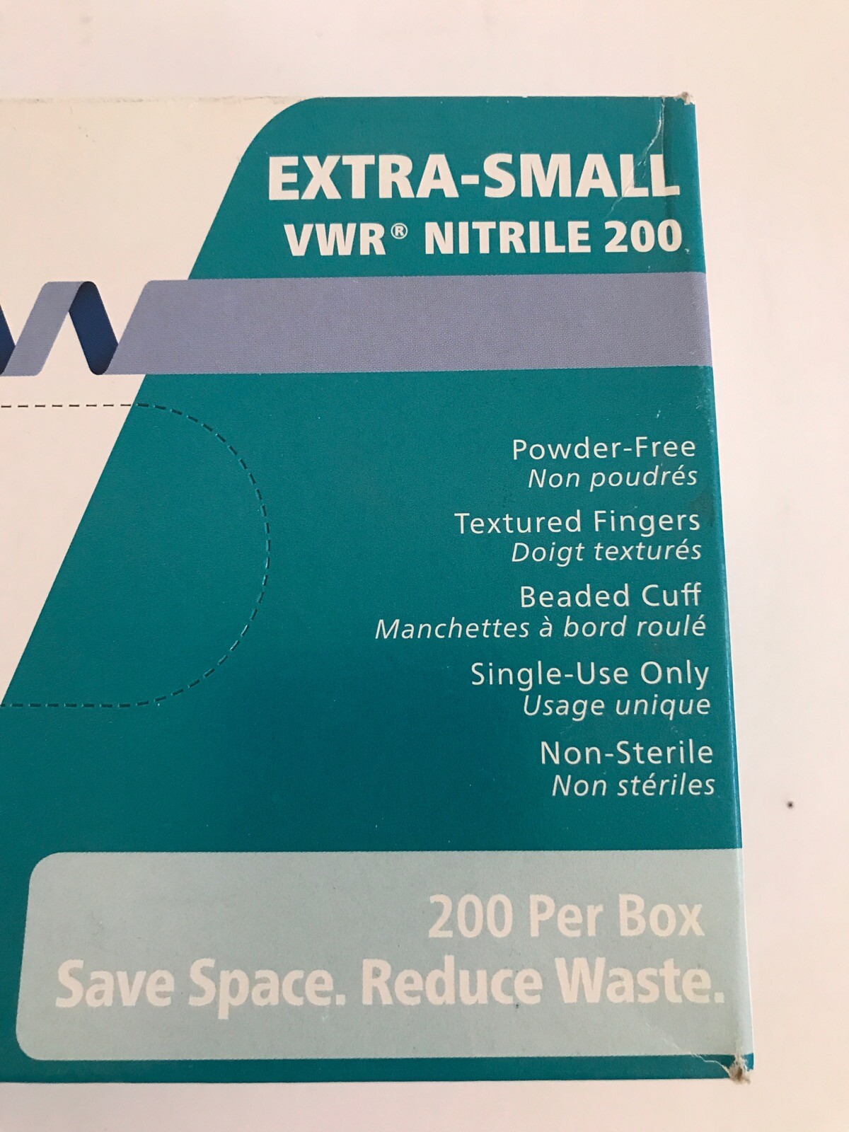 (200/Pk) VWR Disposable Nitrile Exam Gloves – Size XSmall XS – Blue Color 89428