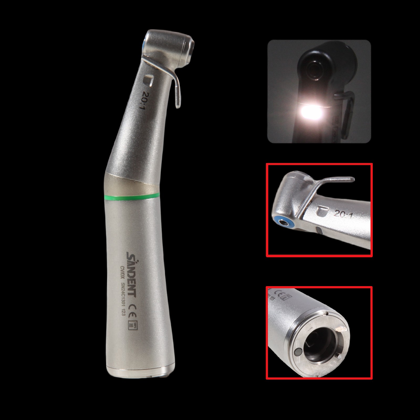Dental Hygiene Prophy Handpiece Air Motor 4Holes 4:1 Nose Cone 360° Swivel USA