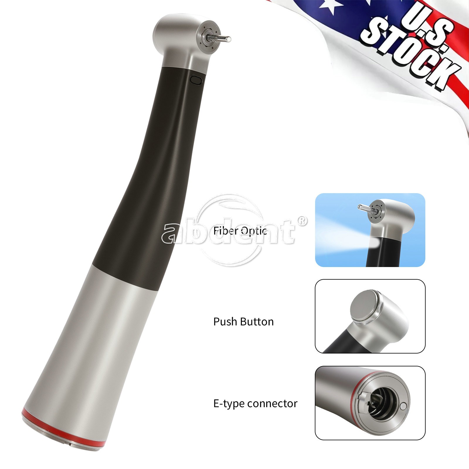 Dental 1:5 Increasing High Speed Fiber Optic LED Contra Angle Handpiece abdent