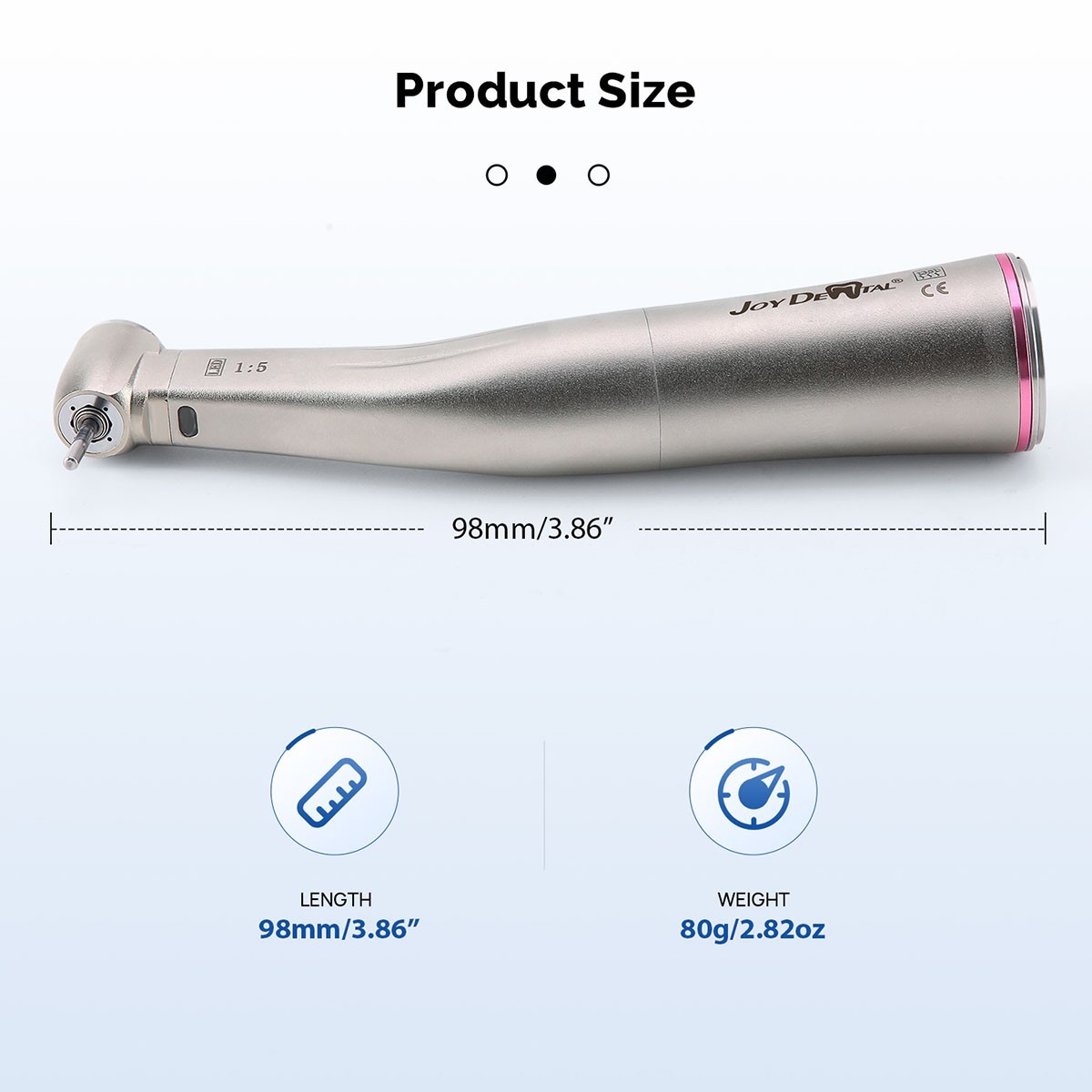 Dental Electric LED Standard 1:5 Fiber Optic Contra Angle Handpiece High Speed