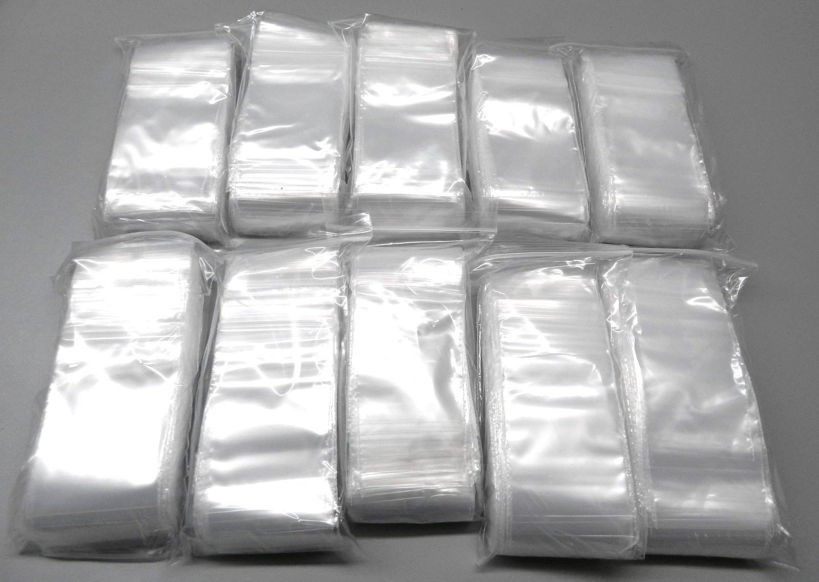 10,000 Zip Seal Top Lock Bags 2×3 Clear 2mil Poly Top Slide Locking 10000 2″x3″
