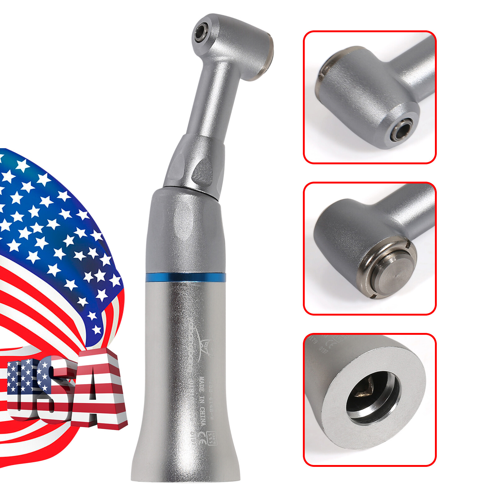 Dental Slow Low Speed Push Contra Angle /Straight /Air Motor Handpiece 2/4hole