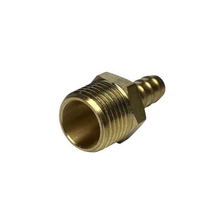 1/2” NPT Male to 3/8” Brass Hose Barb Adapter Oil Fuel Water Fitting