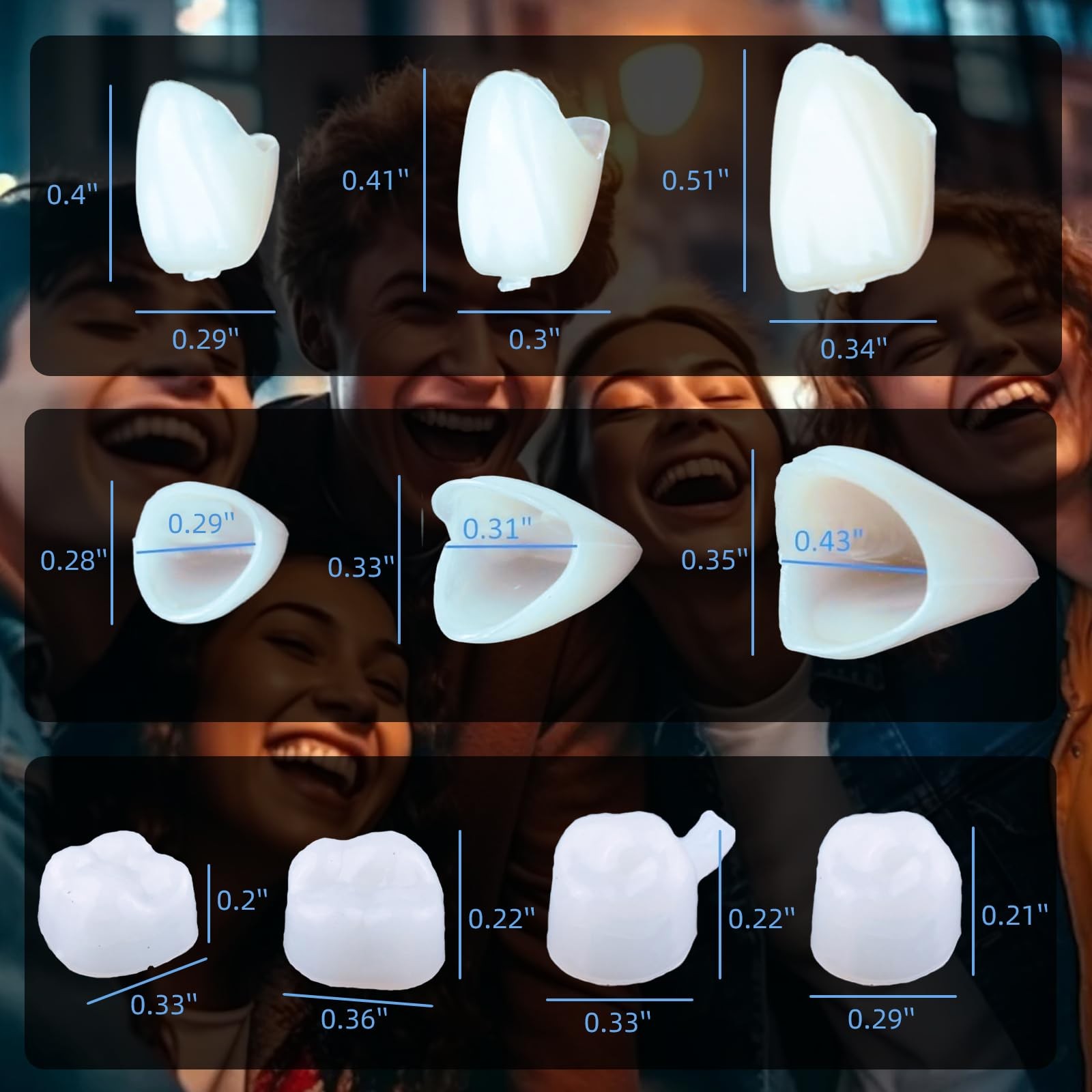 YAFIYGI 100 PCS Temporary Crowns for Teeth 1 Count (Pack of 100), White