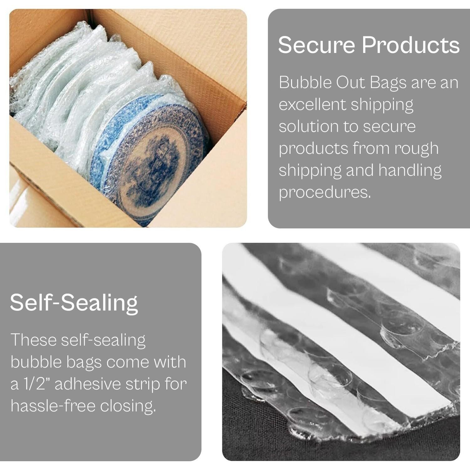 Bubble Out Bags Protective Wrap Pouches 15″ x 17.5″ Self Seal Mailers 300 PCS