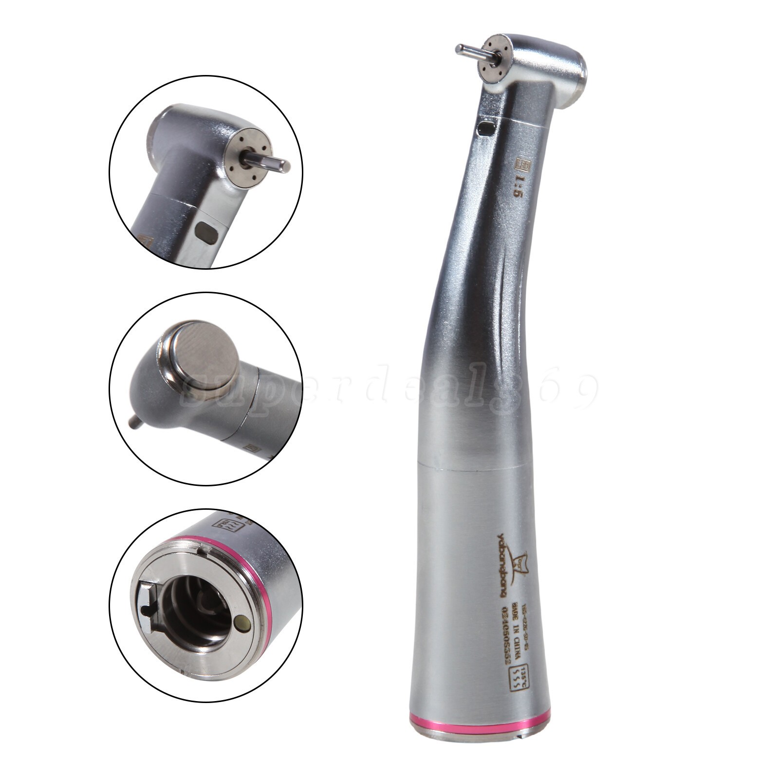 Dental 1:5 LED Fiber Optic Contra Angle Handpiece Fit NSK Ti-MAX X95L