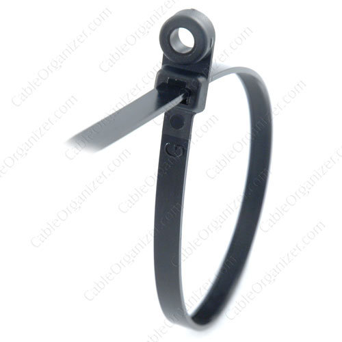 1000 pieces 11″ Black Mountable Head Cable Tie 50 Lbs Nylon Secure Fastening