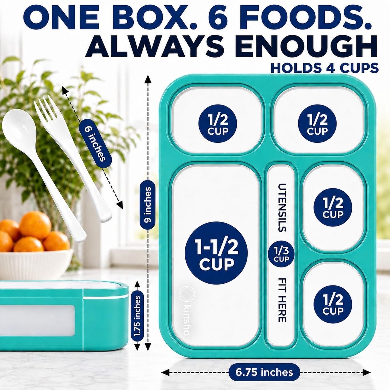 Kinsho Lunch For Kids Boys Girls – Bento Set Insulated Bag And Ice Pack 6