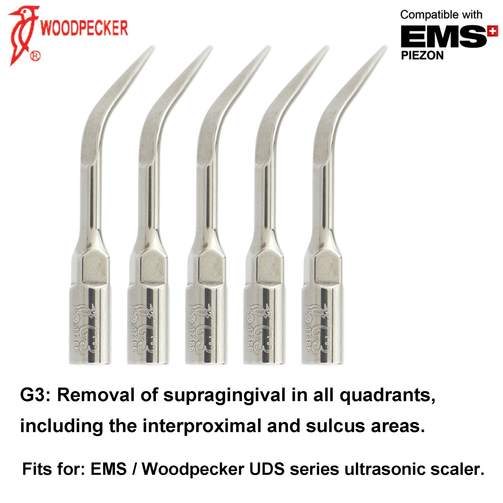 Woodpecker DTE Scaler Tip Endo Periodontal G1 P3 GD4 ED1T fit Acteon Satelec EMS