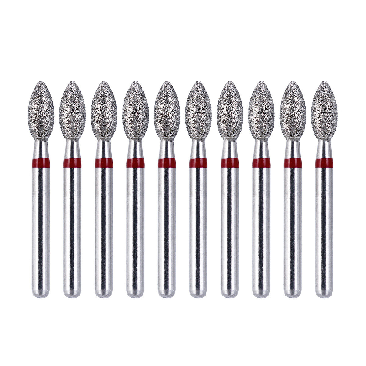 10Pcs Diamond Burs FOOTBALL #368-023F FINE RED DEFEND Friction Grip