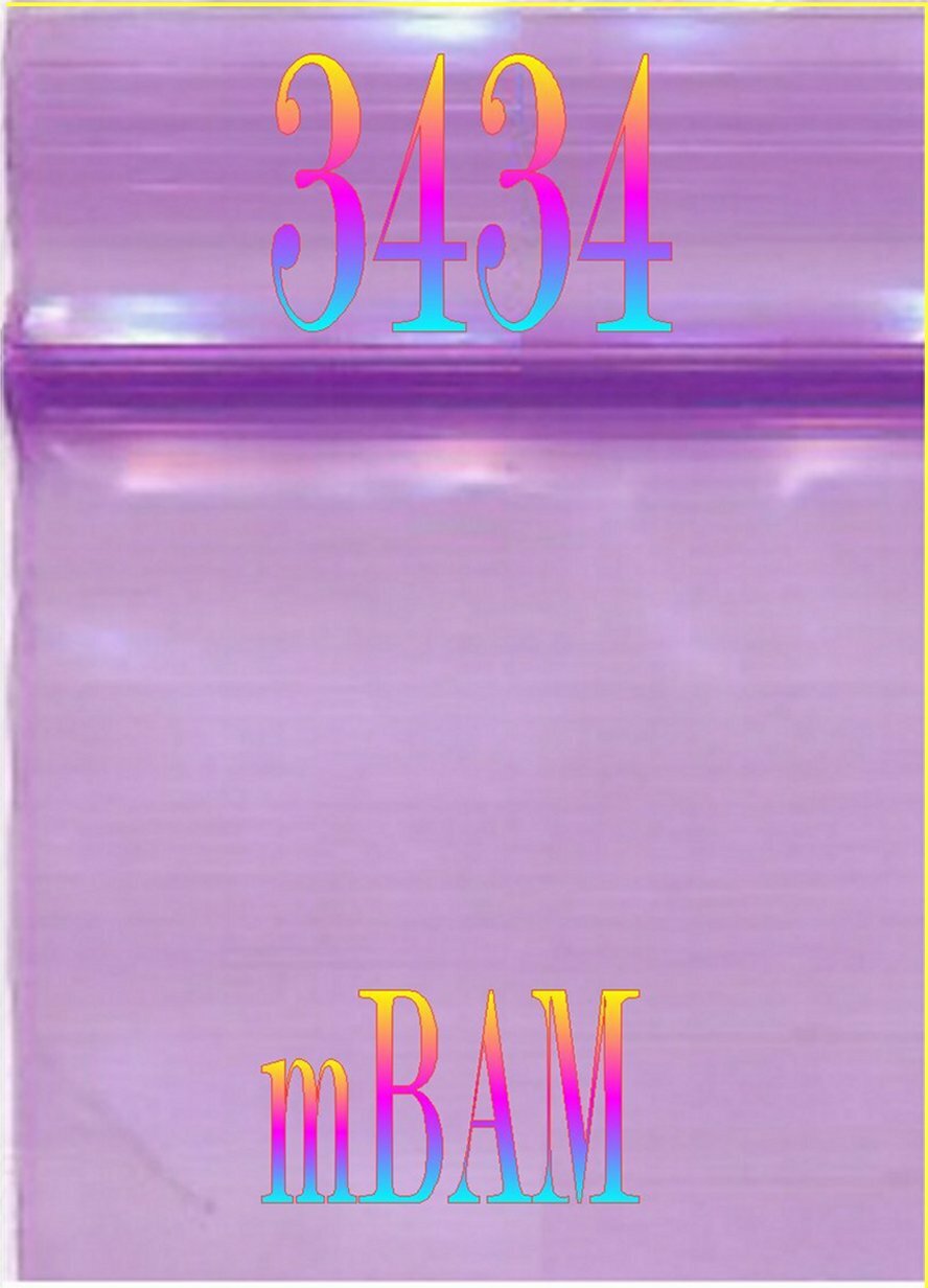 100 3434 2.5 3.0 MIL COLOR LOT APPLE MINI ZIP BAGGIES .75x.75″ BLACK BLUE+