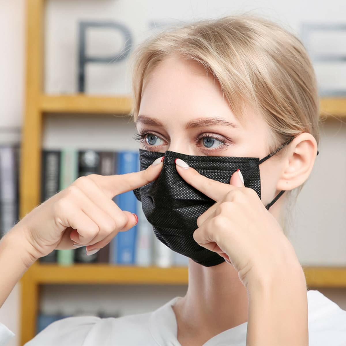 100/50/10 Pcs Black Face Mask Mouth Nose Cover Protector Respirator Filter Masks