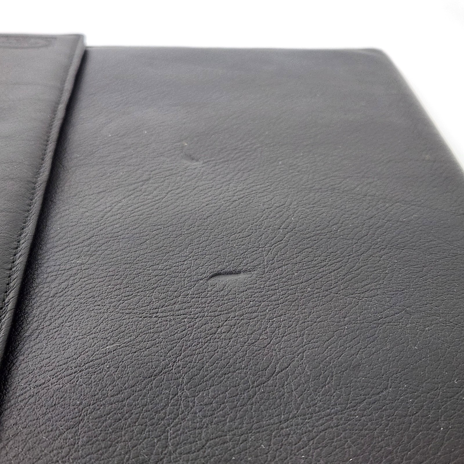 Poltrona Frau Leather Portfolio Dark Gray Snap Flap Close for 8.5 x 11 Notepad
