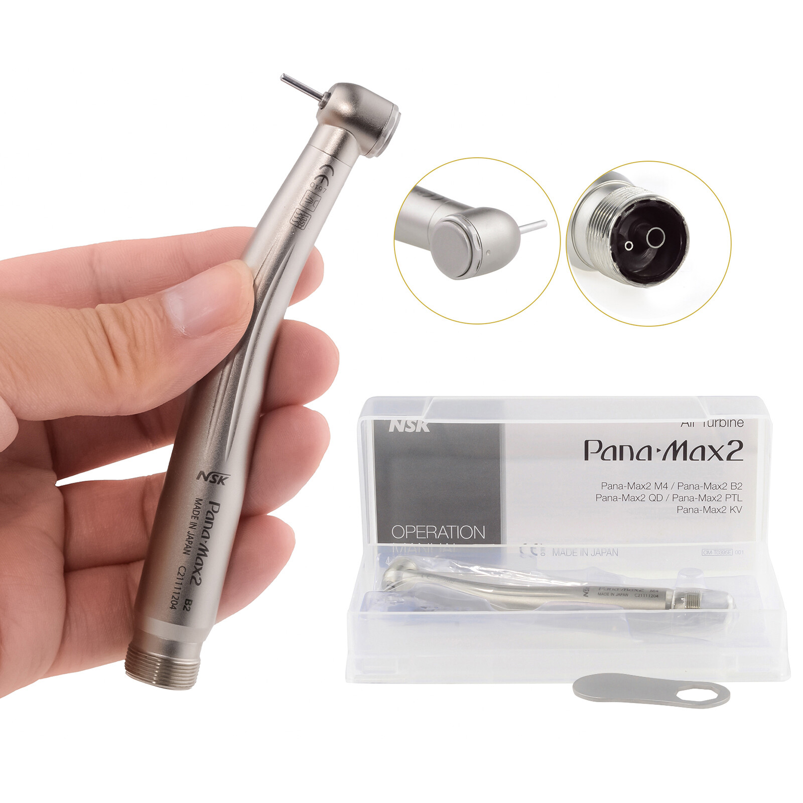 Dental Pana Max2 High Speed Handpiece with LED Light Single Water Spray 2H